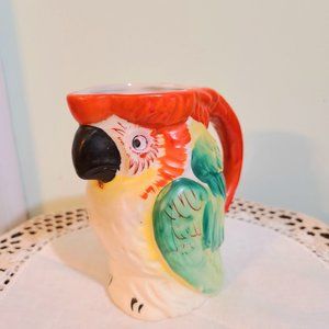 Vintage Beautiful Japan Parrot Pitcher in Excellent Condition & Color 5 1/4"